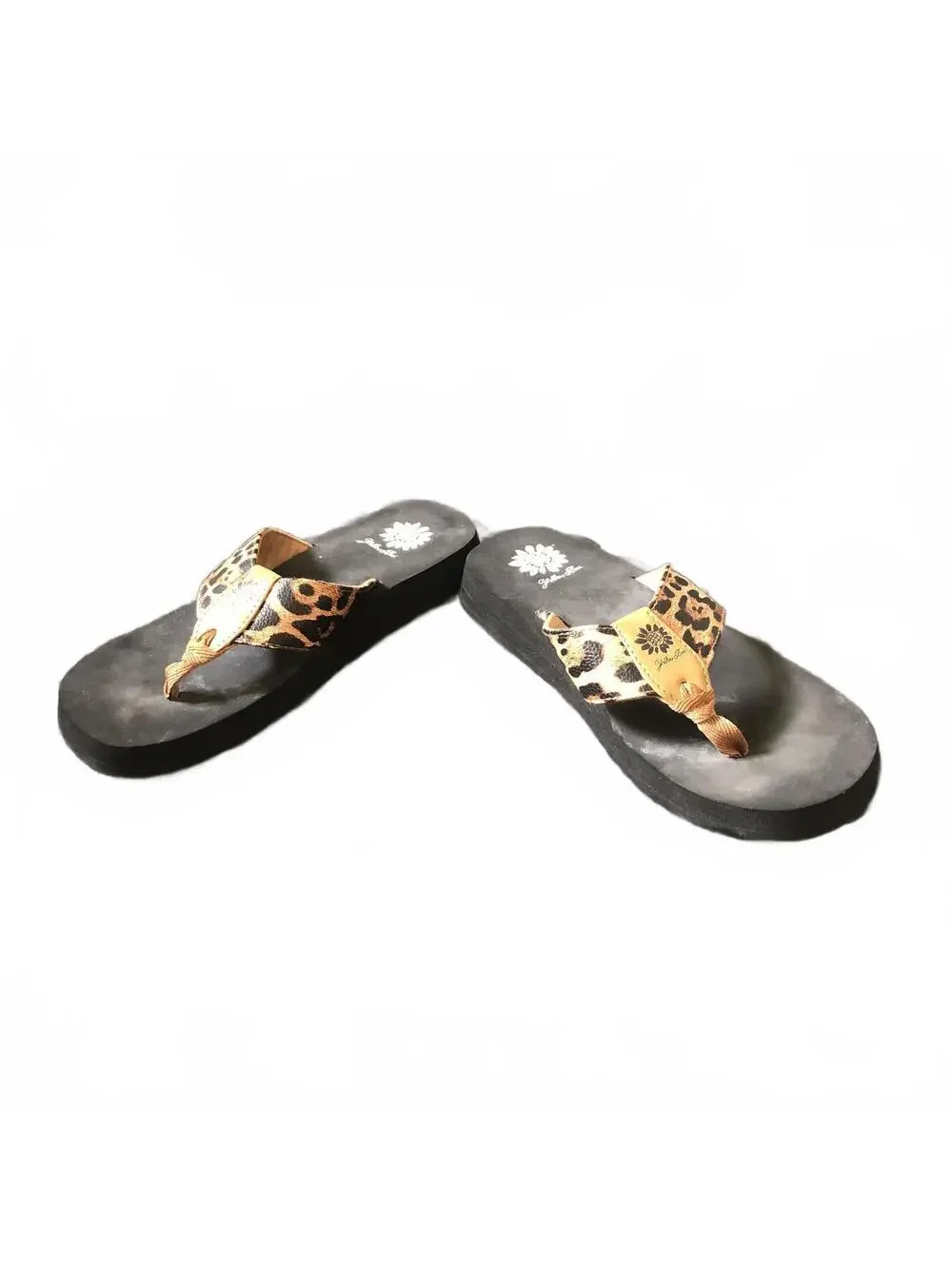 Yellow Box Leopard Print Thong Sandals Flip Flops Size 7 1/2 - Picture 5 of 9